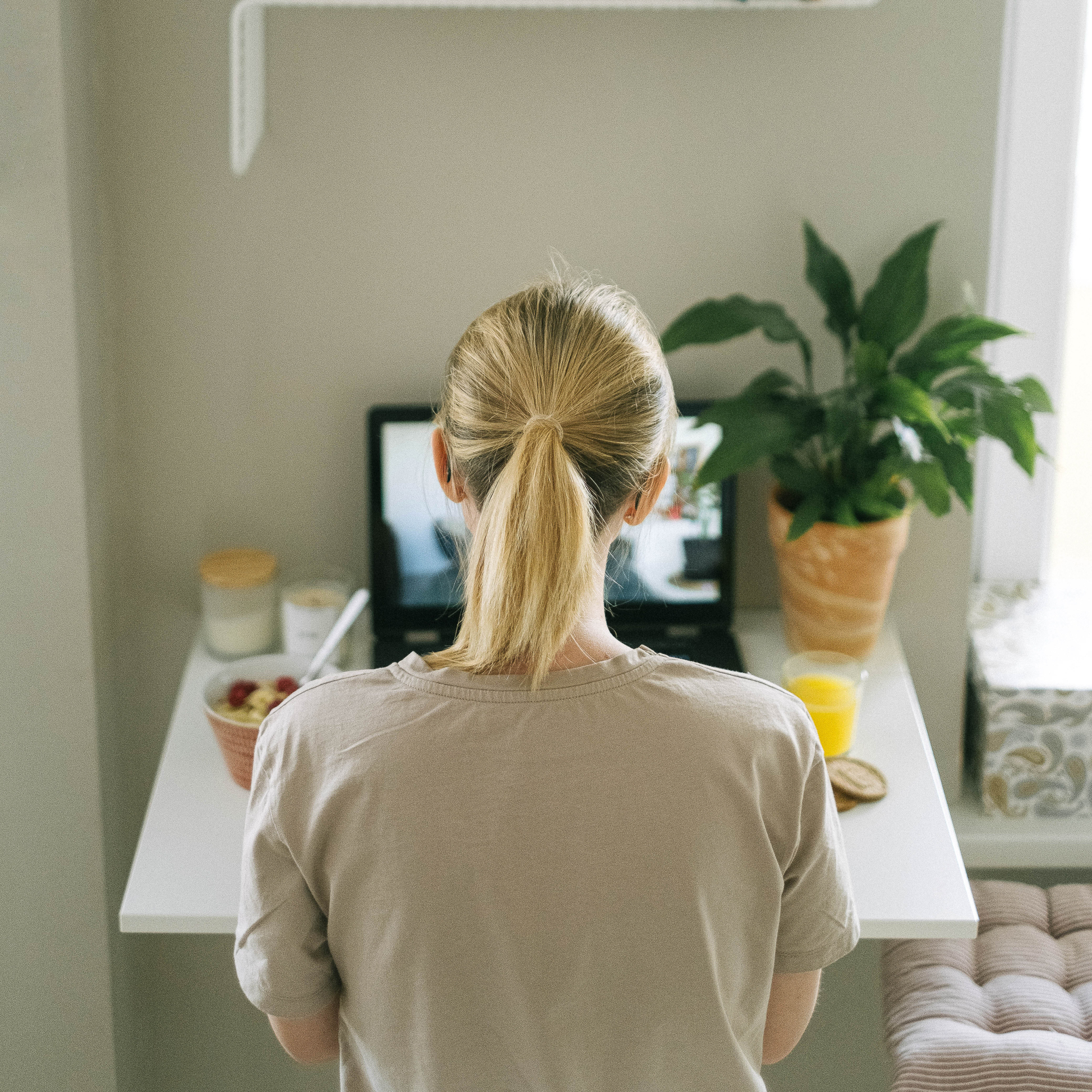 woman working on laptop