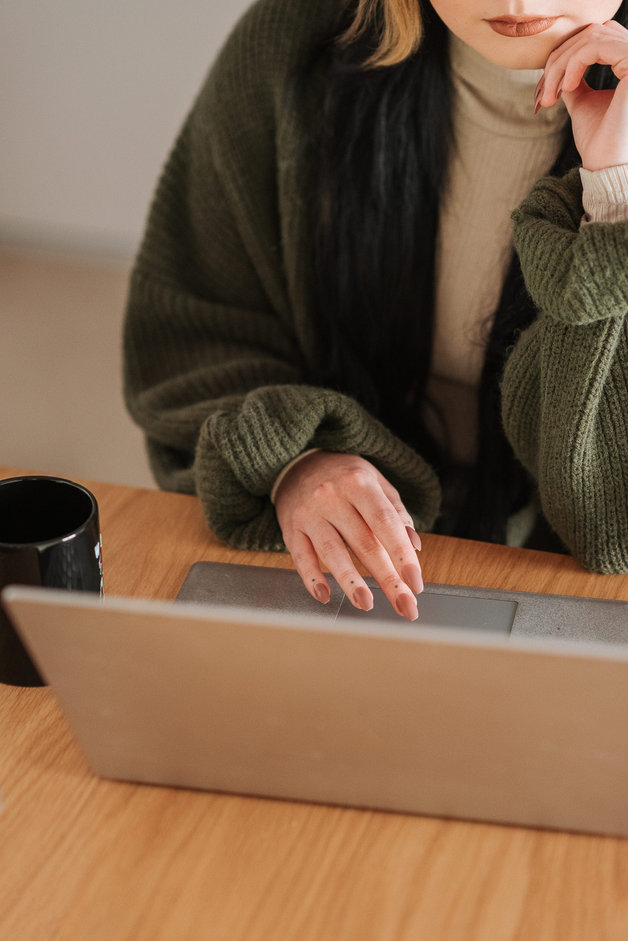 a woman at her laptop